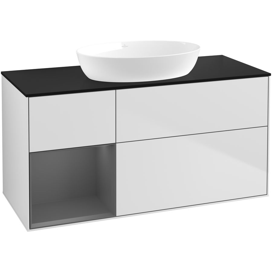 Wastafelonderkast Finion 1200x603x501mm White Matt Lacquer FA62GKMT