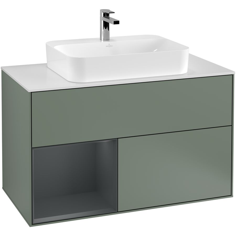 Wastafelonderkast Finion 1000x603x501mm Olive Matt Lacquer G361HGGM