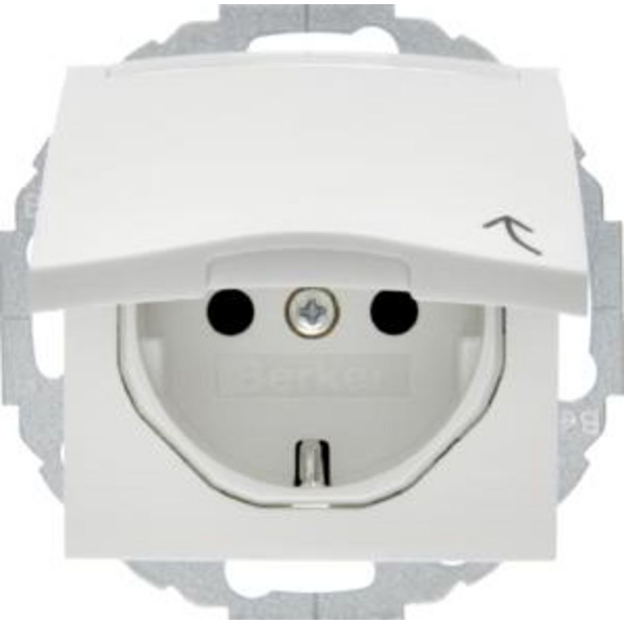 Wandcontactdoos RA aanraakv. 45° berker S.1/B.3/B.7 pw gl