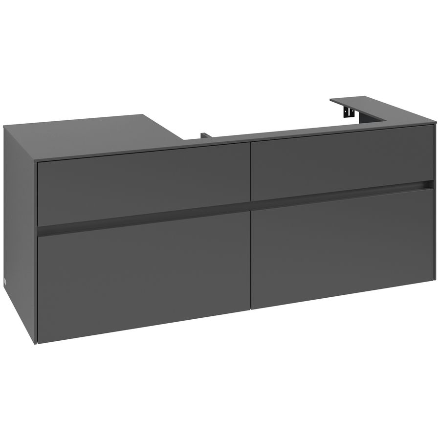 Wastafelonderkast Collaro 1400x548x500mm Graphite C09000VR