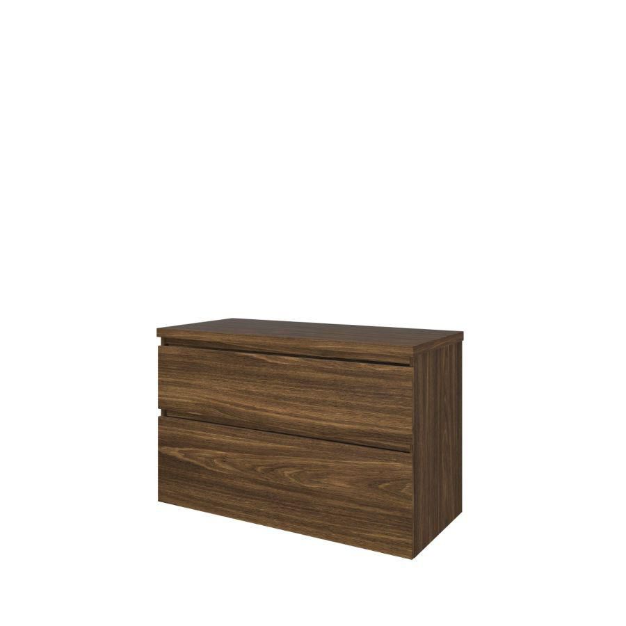 Set Proline Top afdekplaat en onderkast asymmetrisch Cabana oak 100x46cm