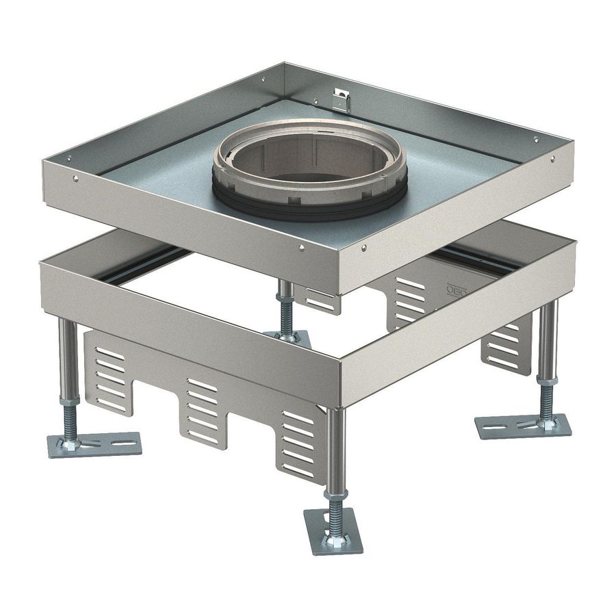 Vierkante cassette Tubus-deksel 243x243x105 rvs