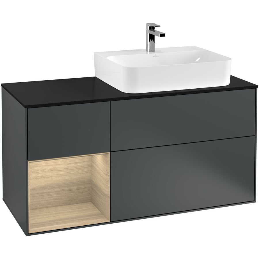 Wastafelonderkast Finion 1200x603x501mm Mid.Blue Matt Lacquer G142PCHG