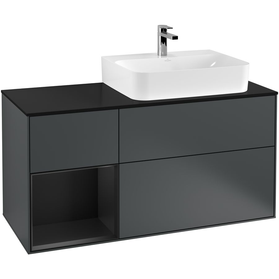 Wastafelonderkast Finion 1200x603x501mm Mid.Blue Matt Lacquer G142PDHG
