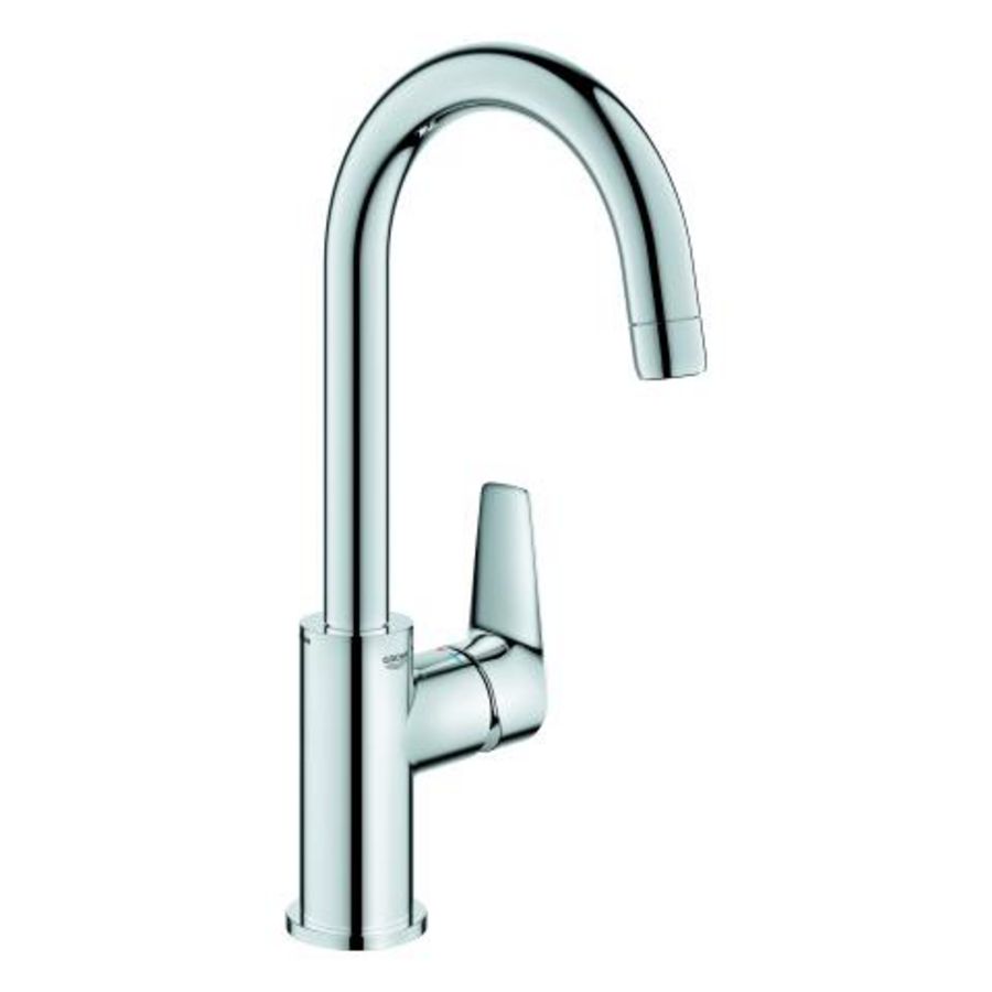 Bauedge L-size wastafelmengkraan hoge uitloop sprong 140mm incl. push-open plug (prof)