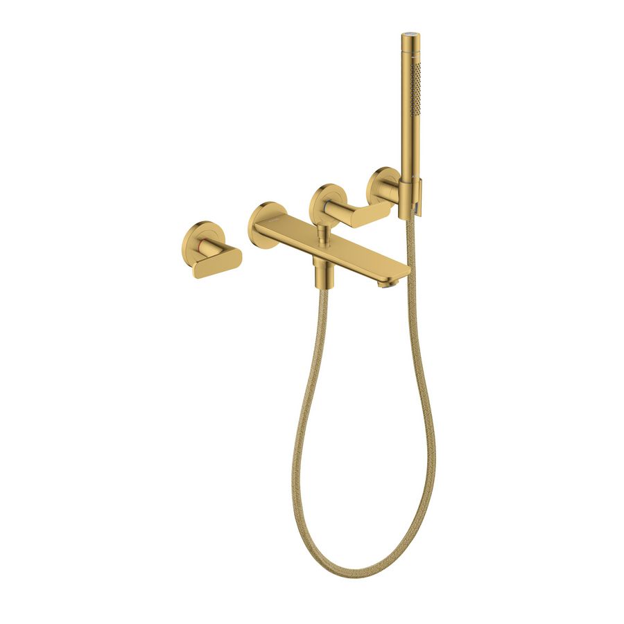 Afbouwdeel 3-gats inbouw badmengkraan handdouche polished gold optic Citterio-C