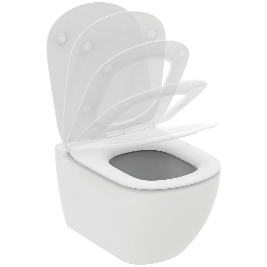 Wandcloset combipack TESI aquablade 535mm diepspoel silk white incl. zitting dun softclose