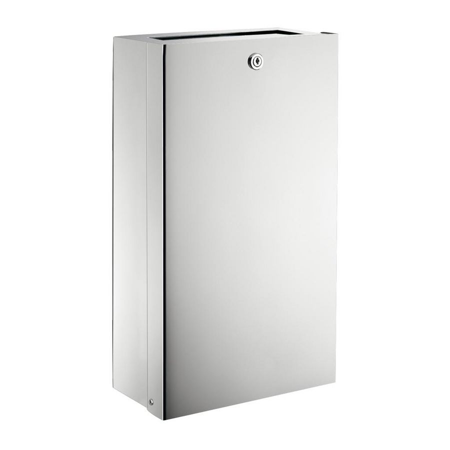 Afvalbak muurmodel voor handdoekjes RVS glanzend gepolijst