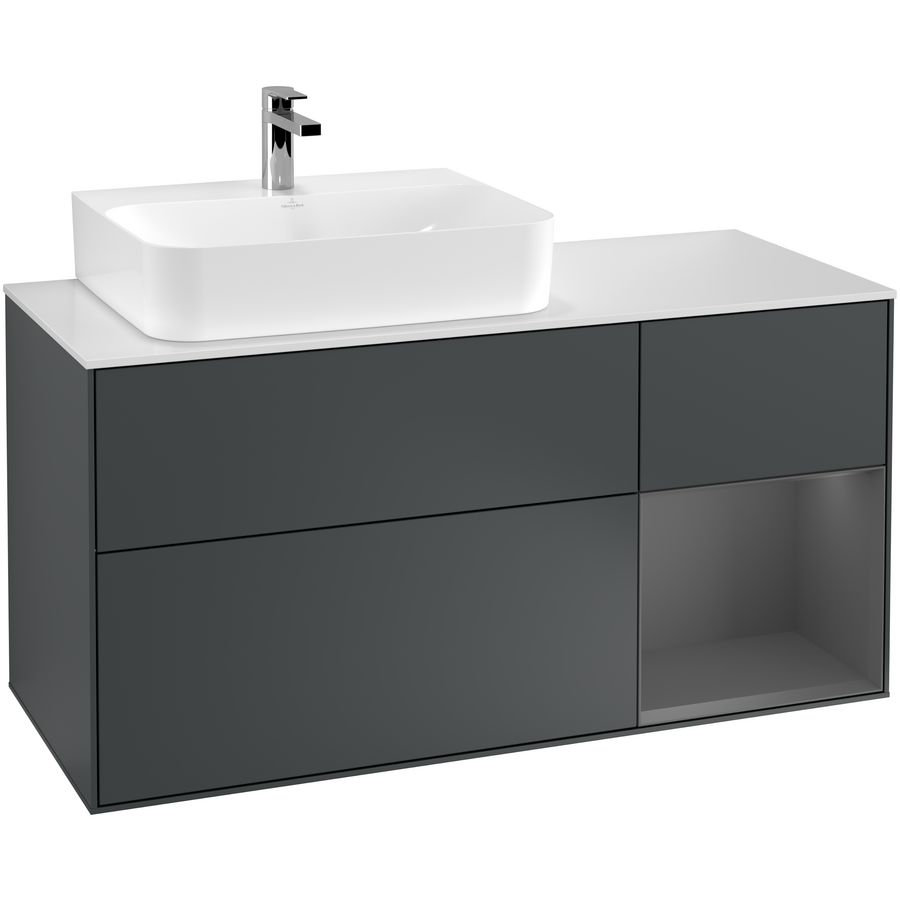 Wastafelonderkast Finion 1200x603x501mm Mid.Blue Matt Lacquer G151GKHG