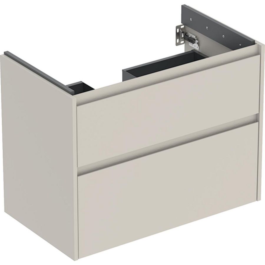 onderkast voor wastafel 2x la 79.4x60.6x44.6cm Breedte wastafel=85cm zandgrijs / gelakt zijdemat