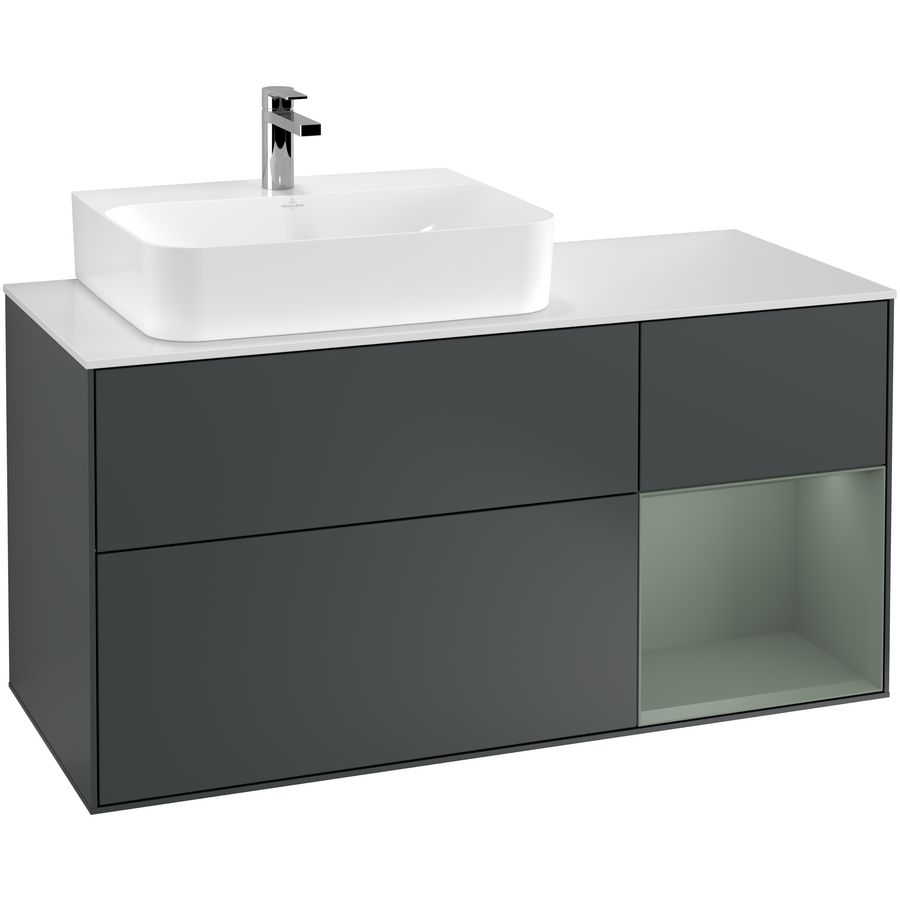 Wastafelonderkast Finion 1200x603x501mm Mid.Blue Matt Lacquer G151GMHG