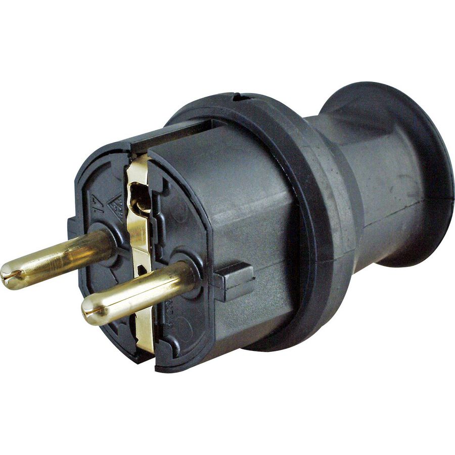 Stekker RA PVC CEE 7/VII IP44 zw. VVE=20