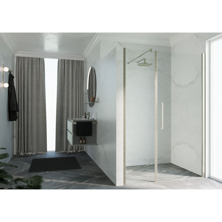 Deur Young Plus Gfl 103 VeR103-107Cm Helder Glas Rvs-Look