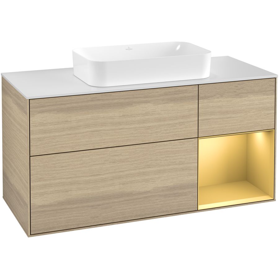 Wastafelonderkast Finion 1200x603x501mm Oak Veneer G301HFPC