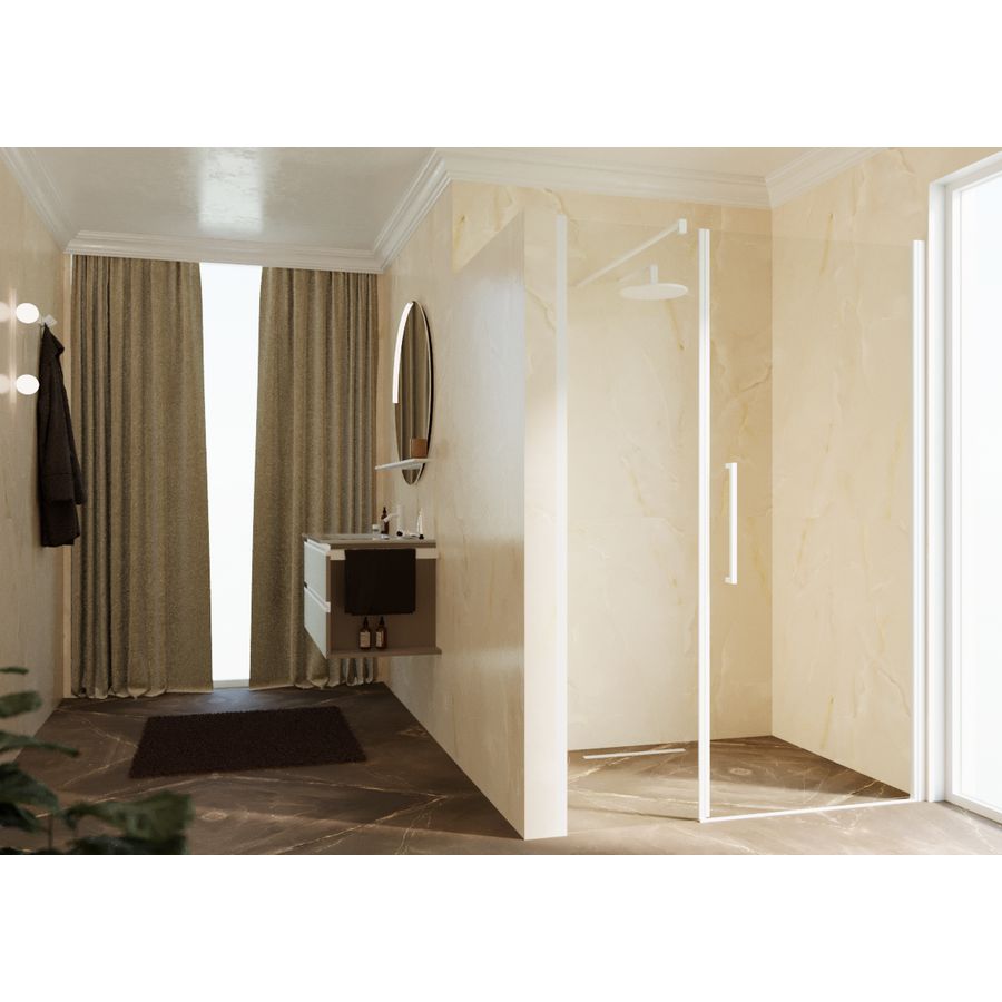 Deur Young Plus Gfl 114 VeR114-118Cm Helder Glas Wit Mat