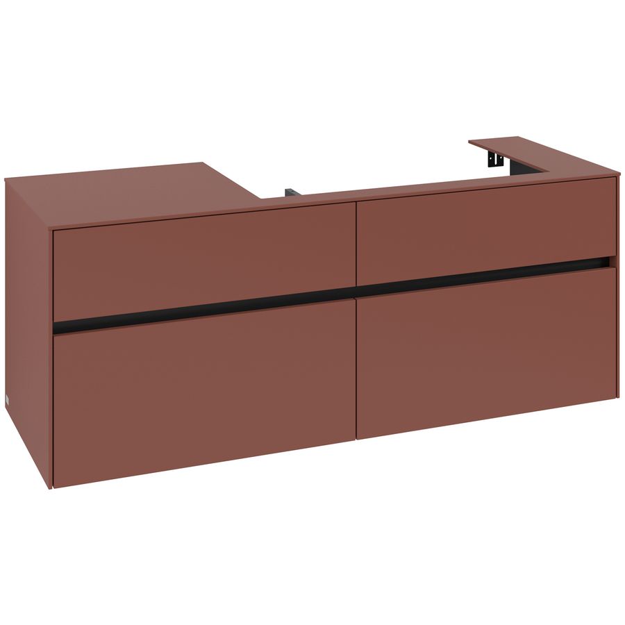 Wastafelonderkast Collaro 1400x548x500mm Wine Red C09000AH