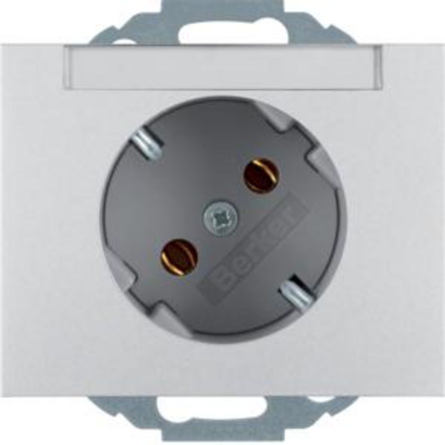 Wandcontactdoos RA tekstv diagonaal 45° berker K.1/K.5 alu