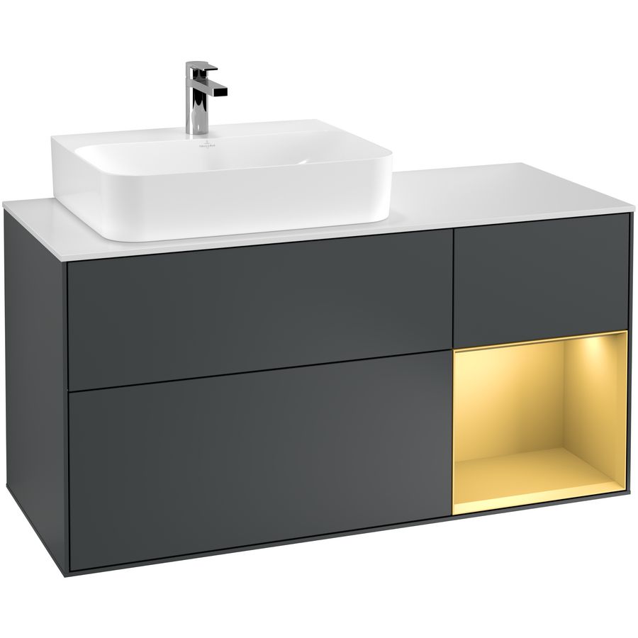 Wastafelonderkast Finion 1200x603x501mm Mid.Blue Matt Lacquer G151HFHG