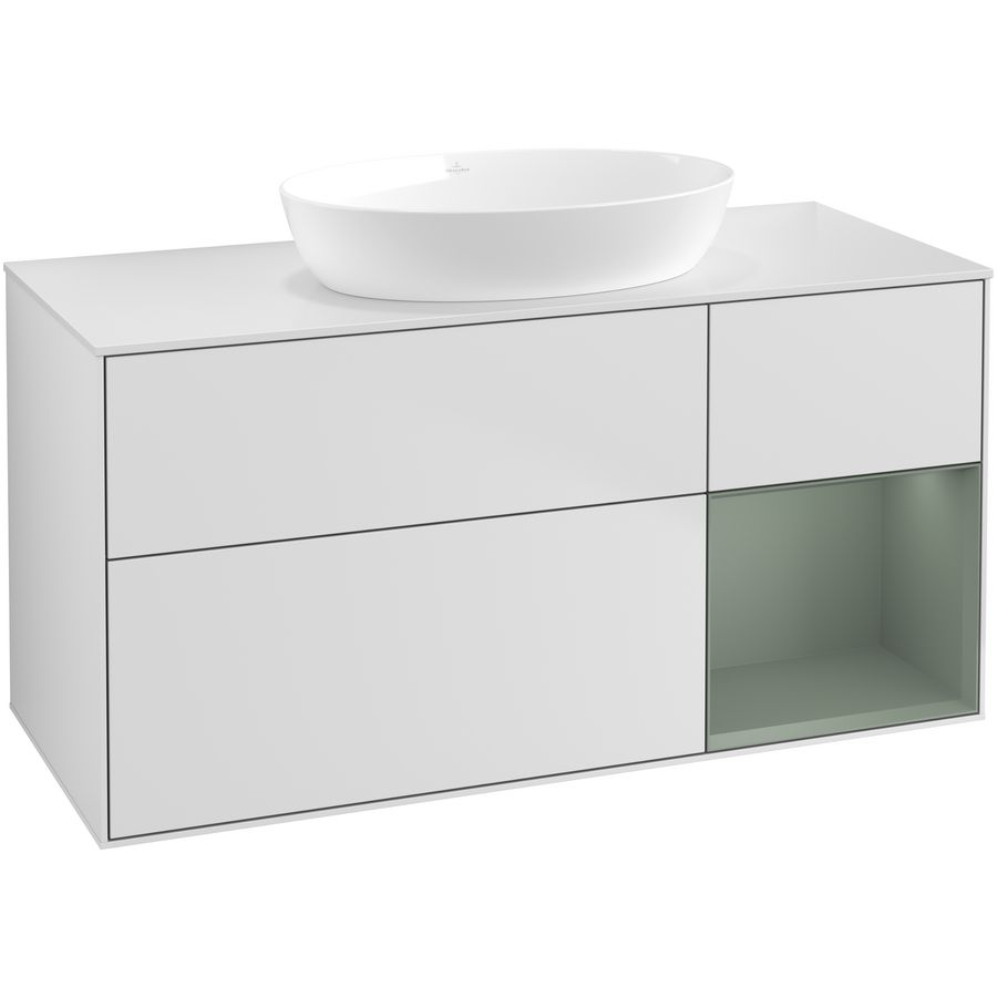 Wastafelonderkast Finion 1200x603x501mm White Matt Lacquer FA71GMMT
