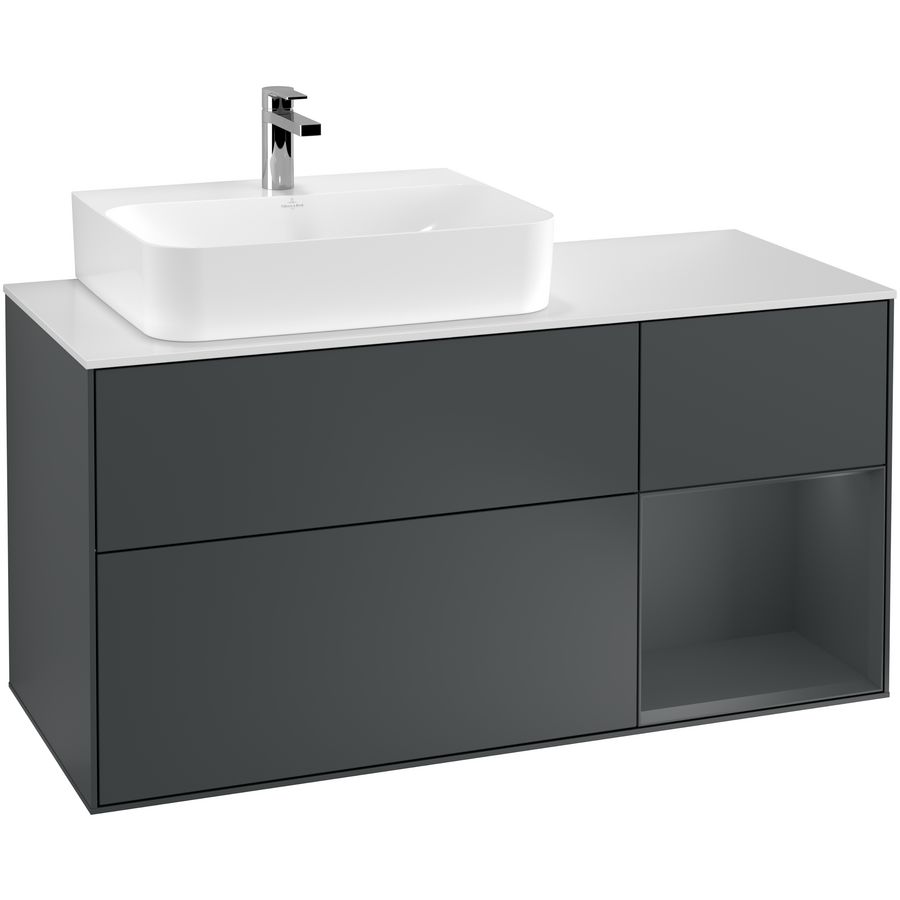 Wastafelonderkast Finion 1200x603x501mm Mid.Blue Matt Lacquer G151HGHG