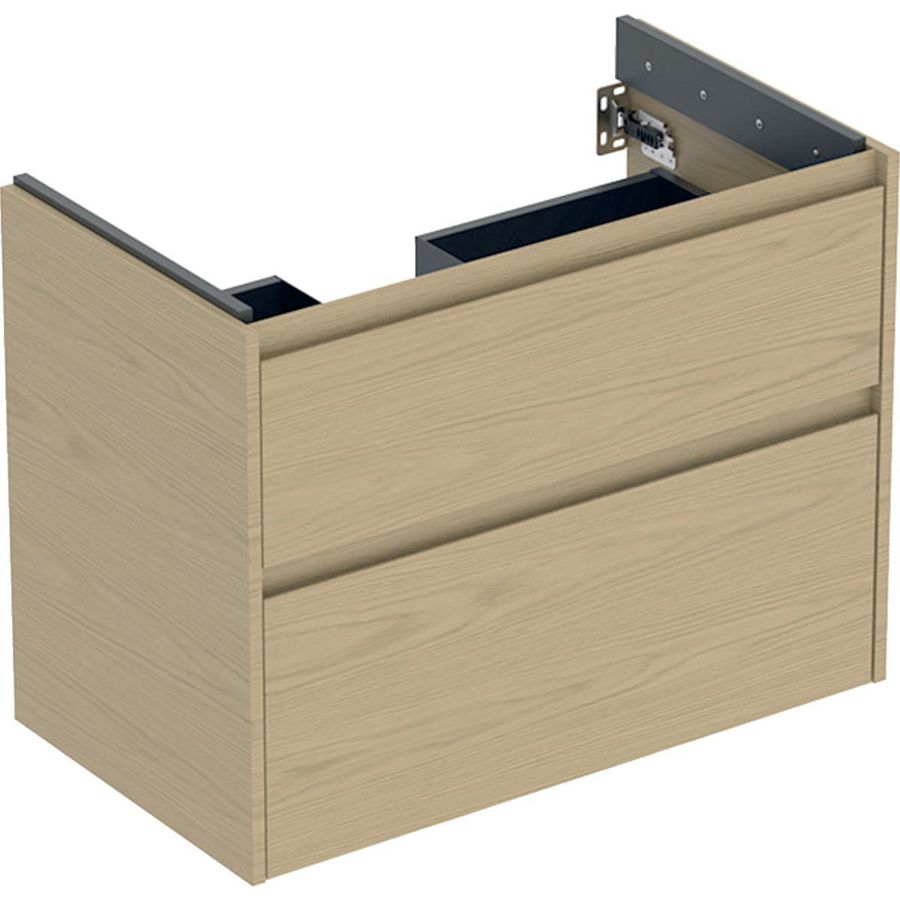 onderkast voor wastafel 2x la 79.4x60.6x44.6cm Breedte wastafel=85cm eik naturel / Melamine houtstructuur