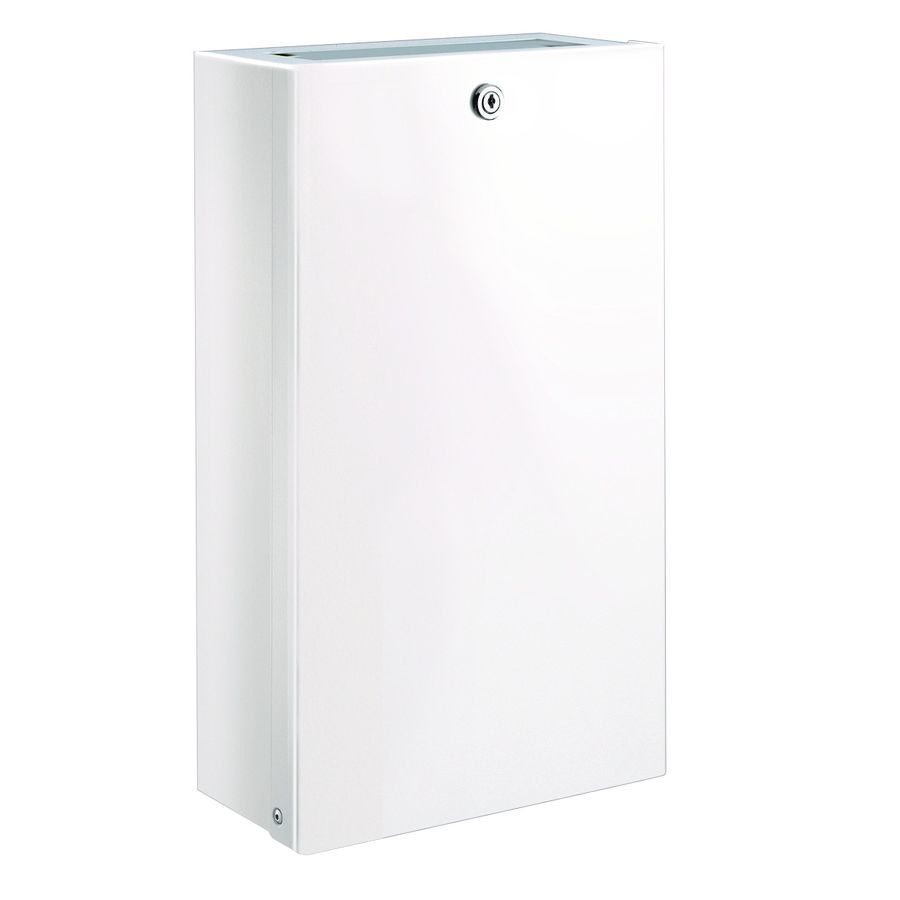 Afvalbak muurmodel voor handdoekjes wit epoxy