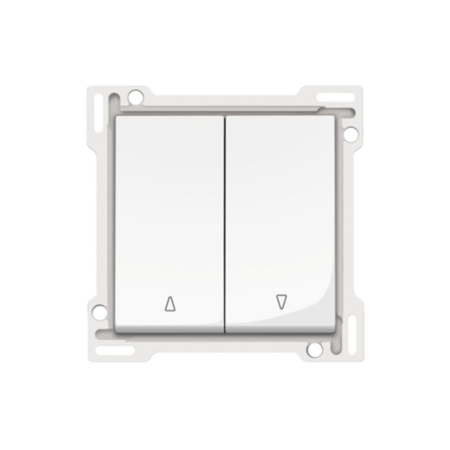 Afwerkingsset 2-voudige rolluikdrukknop hoogglans wit