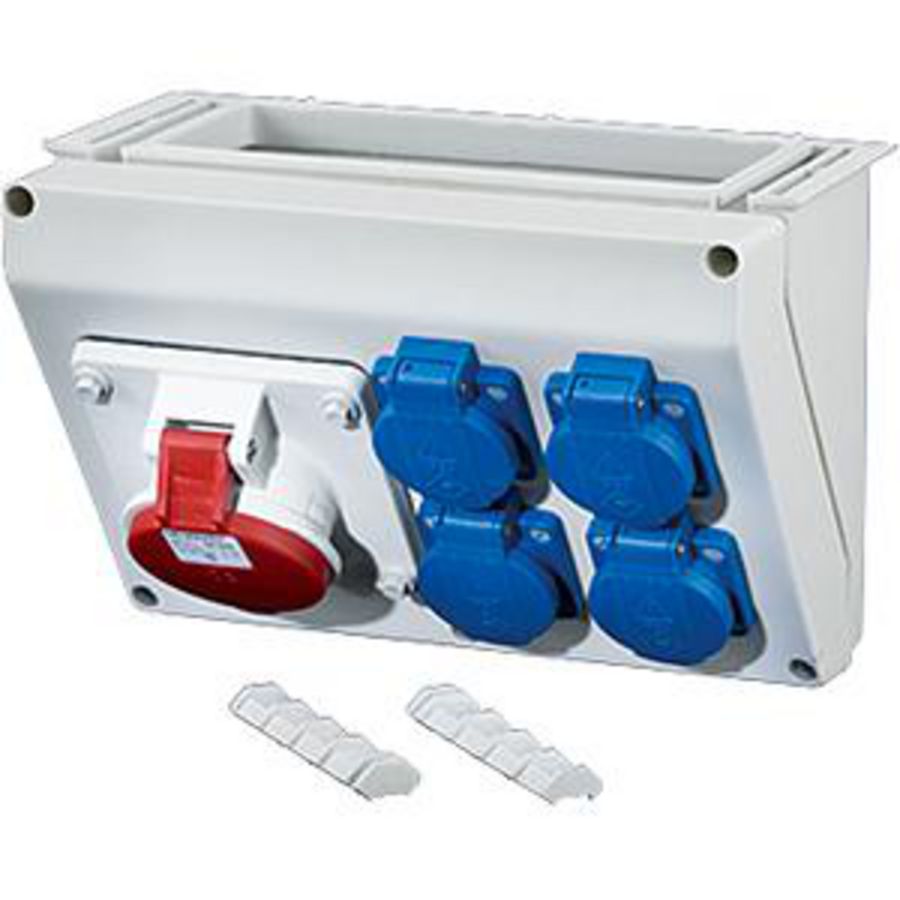 c.box W.maat 2 1x16A 5p 400V CEE +2x16A 2p+PE Schuko B=270
