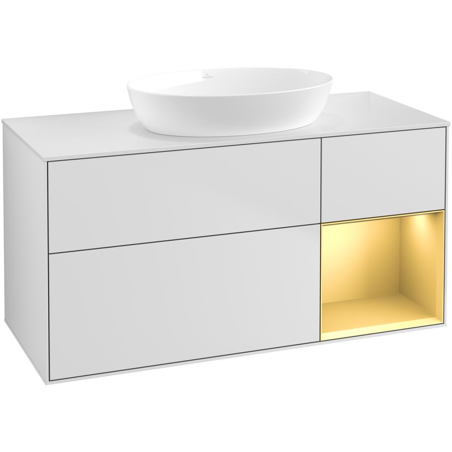 Wastafelonderkast Finion 1200x603x501mm White Matt Lacquer FA71HFMT
