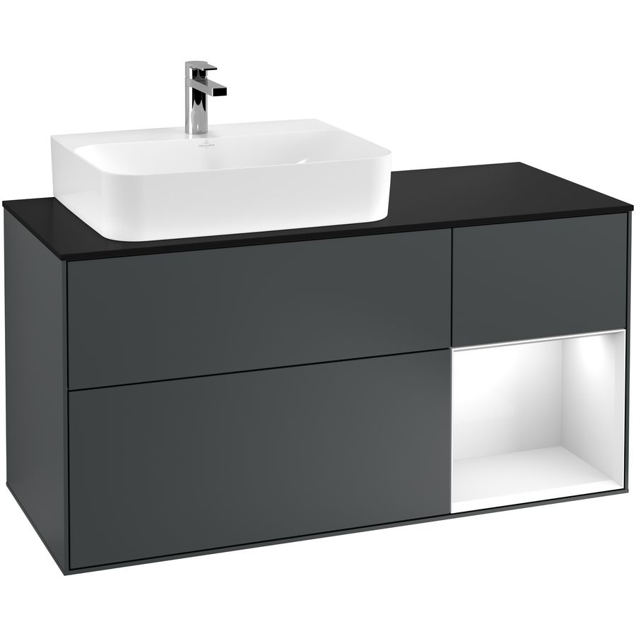 Wastafelonderkast Finion 1200x603x501mm Mid.Blue Matt Lacquer G152GFHG