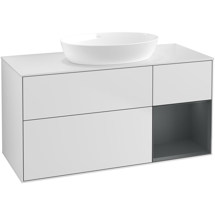 Wastafelonderkast Finion 1200x603x501mm White Matt Lacquer FA71HGMT