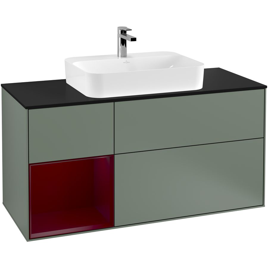 Wastafelonderkast Finion 1200x603x501mm Olive Matt Lacquer G412HBGM