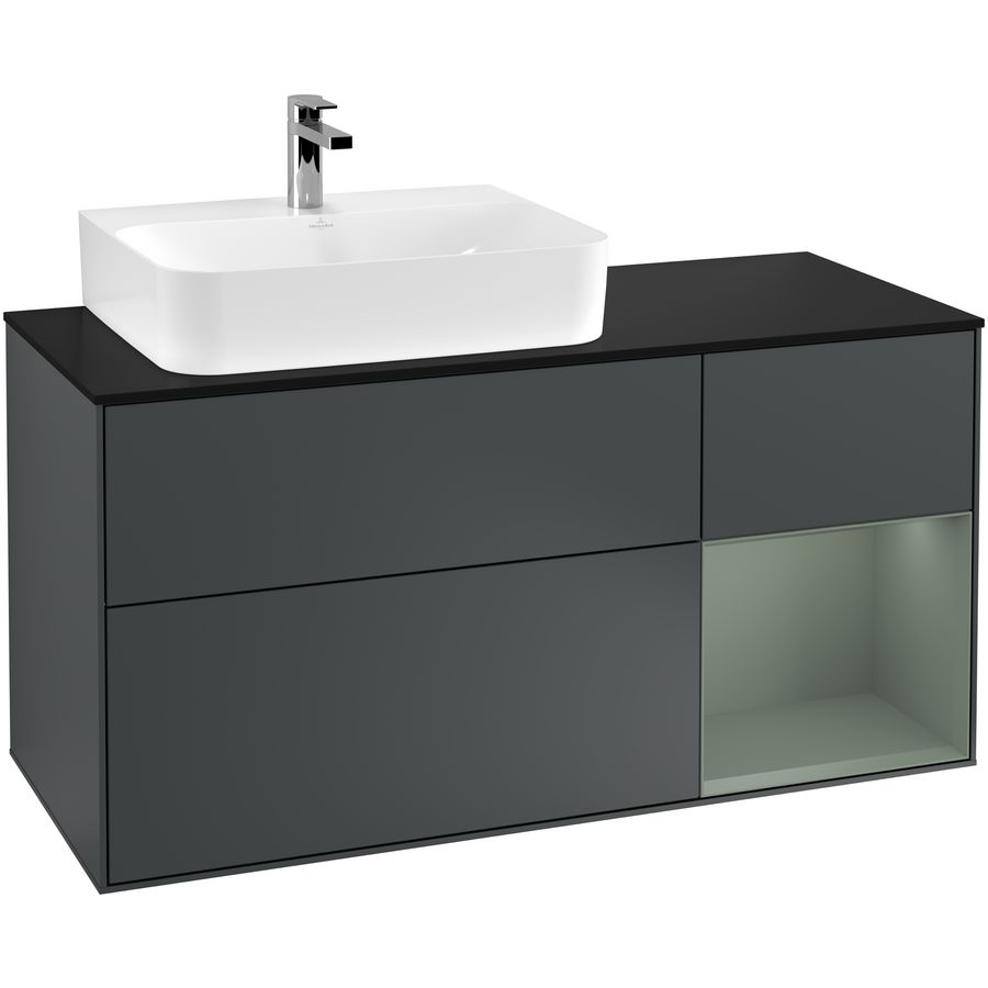 Wastafelonderkast Finion 1200x603x501mm Mid.Blue Matt Lacquer G152GMHG