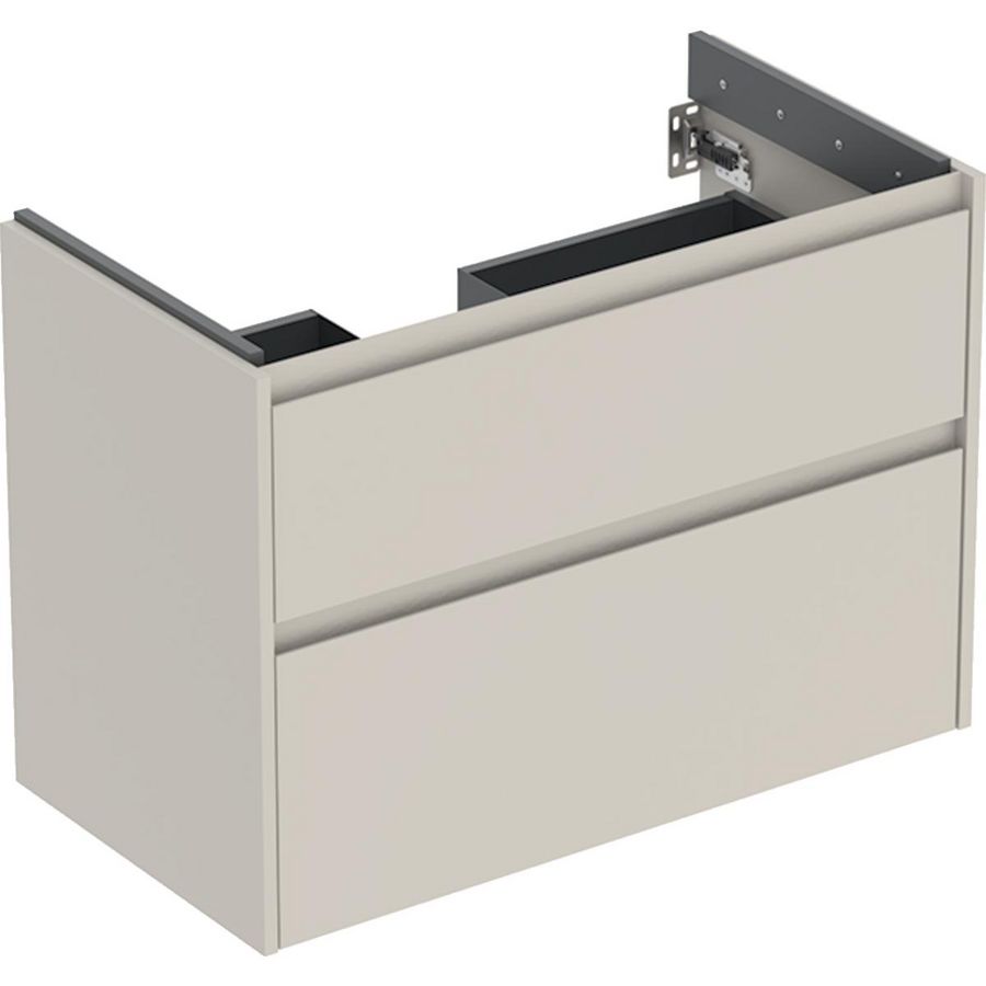 onderkast voor wastafel 2x la 84.6x60.6x44.6cm Breedte wastafel=90cm zandgrijs / gelakt zijdemat