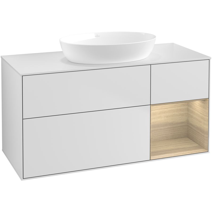 Wastafelonderkast Finion 1200x603x501mm White Matt Lacquer FA71PCMT