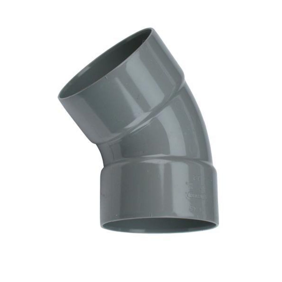 Wadal PVC lijm bocht 45° 40mm grijs mof/mof