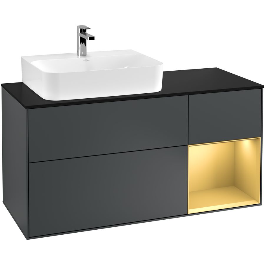Wastafelonderkast Finion 1200x603x501mm Mid.Blue Matt Lacquer G152HFHG