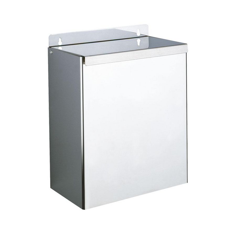 Muurvuilbakje rechthoekig 13L RVS glanzend gepol. met deksel