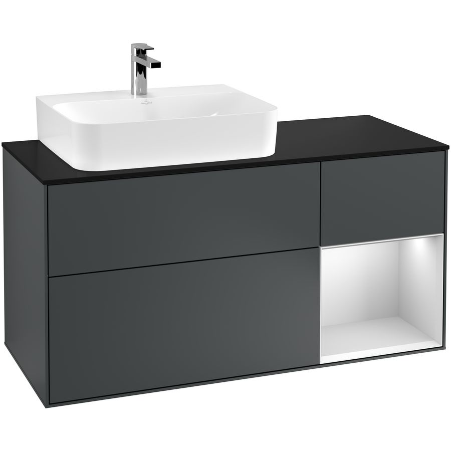 Wastafelonderkast Finion 1200x603x501mm Mid.Blue Matt Lacquer G152MTHG