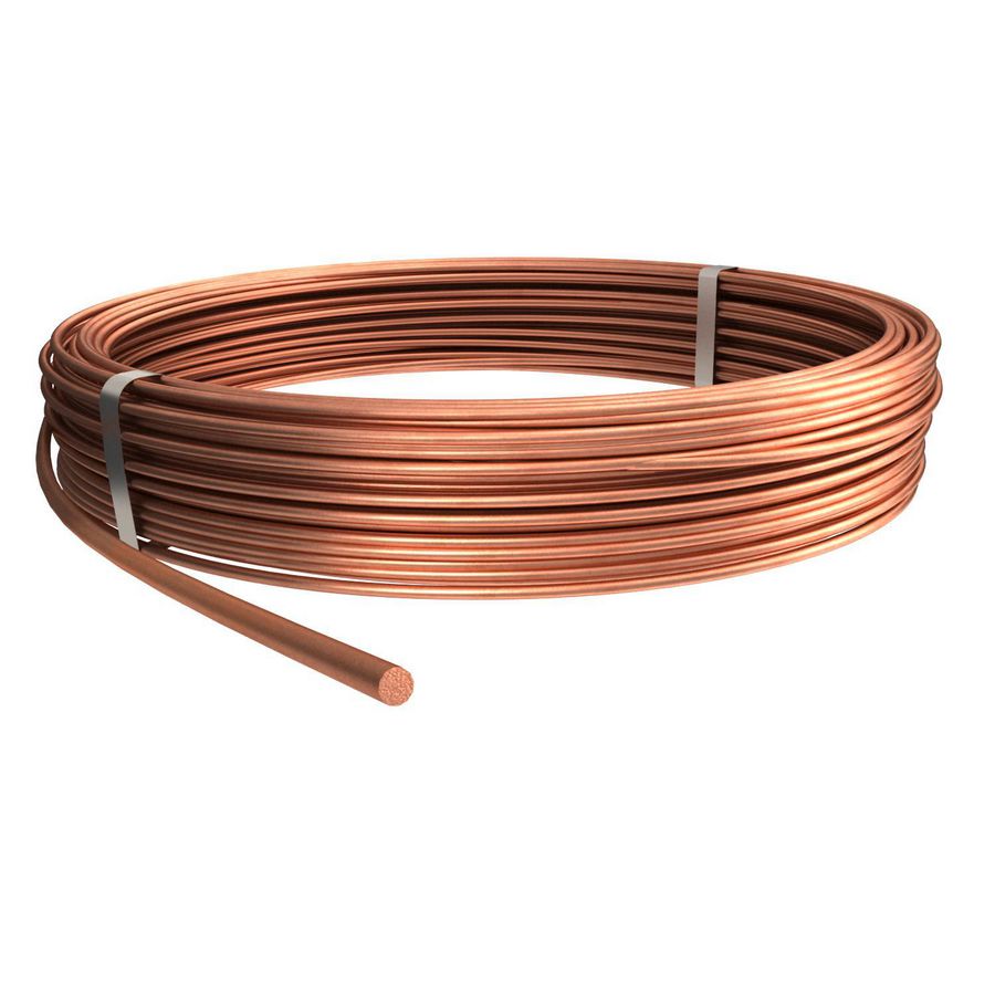Ronde geleider massief 8mm koper VVE=100