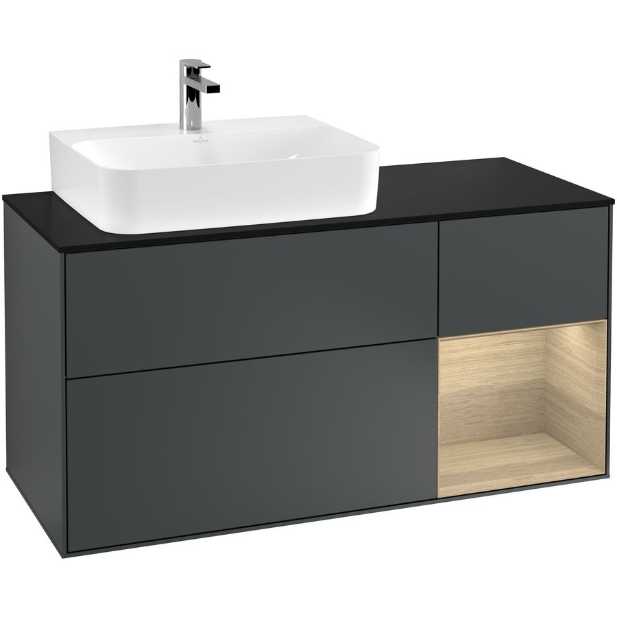 Wastafelonderkast Finion 1200x603x501mm Mid.Blue Matt Lacquer G152PCHG