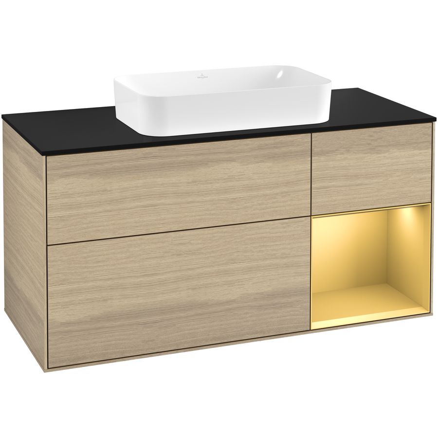 Wastafelonderkast Finion 1200x603x501mm Oak Veneer G302HFPC