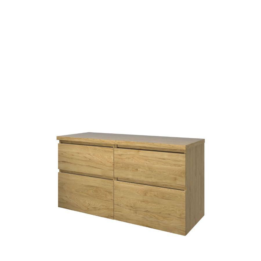 Set Proline Top afdekplaat en onderkast 4 ldn asymmetrisch ideal oak 120x46cm