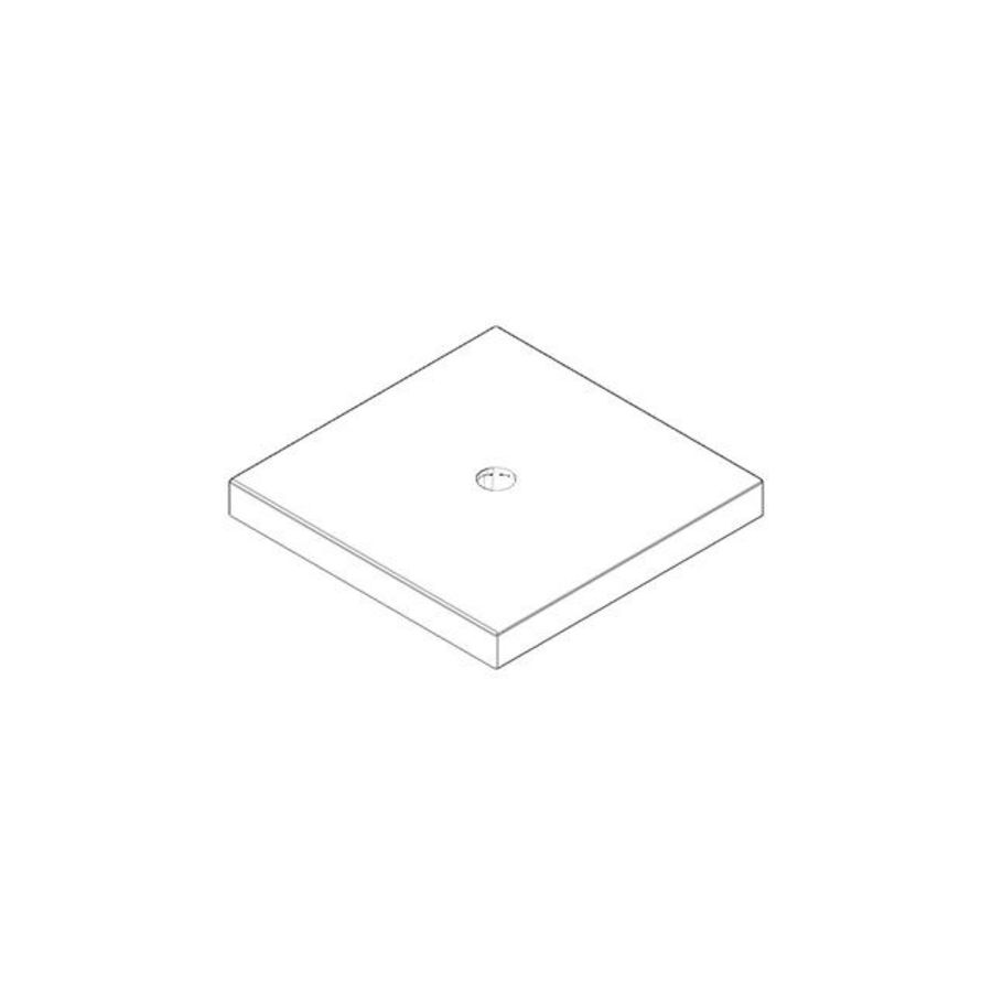 Rozet 80x80x9mm Platina gebors.