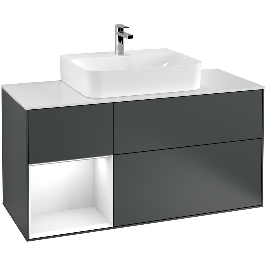 Wastafelonderkast Finion 1200x603x501mm Mid.Blue Matt Lacquer G161GFHG