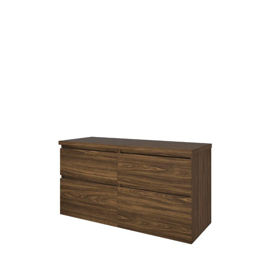 Set Proline Top afdekplaat en onderkast 4 ldn asymmetrisch cabana oak 120x46cm
