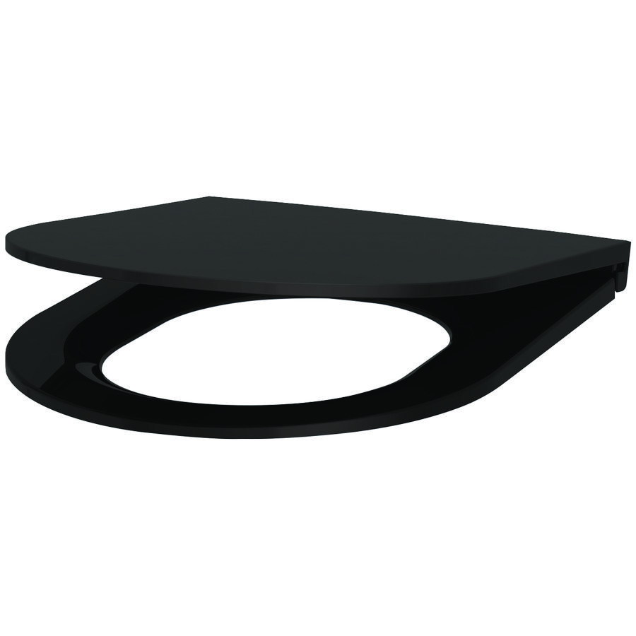 Toiletzitting slim met deksel S21 zwart Duroplast