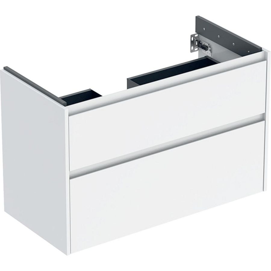 onderkast voor wastafel 2x la 94.8x60.6x44.6cm Breedte wastafel=100cm wit / gelakt zijdeglans