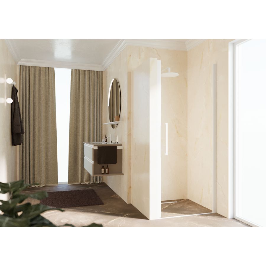 Deur Young Plus 1B 77 Verst.77-81Cm Helder Glas Wit Mat