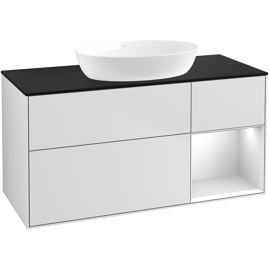 Wastafelonderkast Finion 1200x603x501mm White Matt Lacquer FA72MTMT